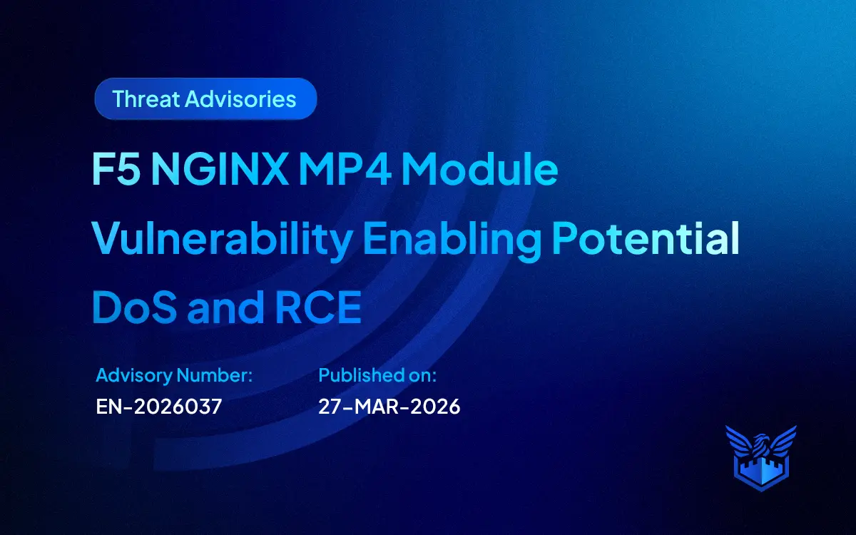 F5 NGINX MP4 Module Vulnerability Enabling Potential DoS and RCE